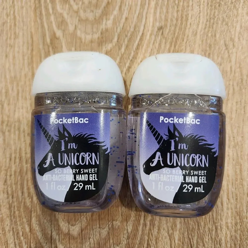 (x2) Bath & Body Works 1 oz Pocketbac Gel Hand Sanitizer So Berry Sweet Unicorn